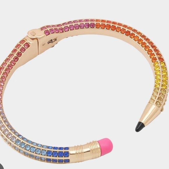 Betsey Johnson Pave Pencil Cuff Bracelet- Multi - Picture 4 of 8